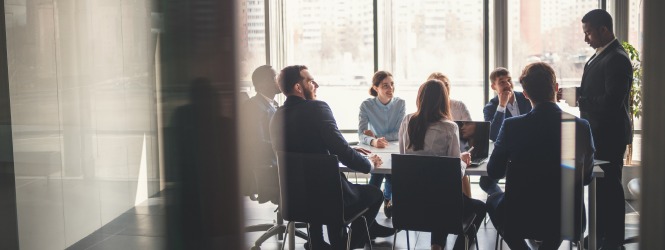 Business employees in a meeting