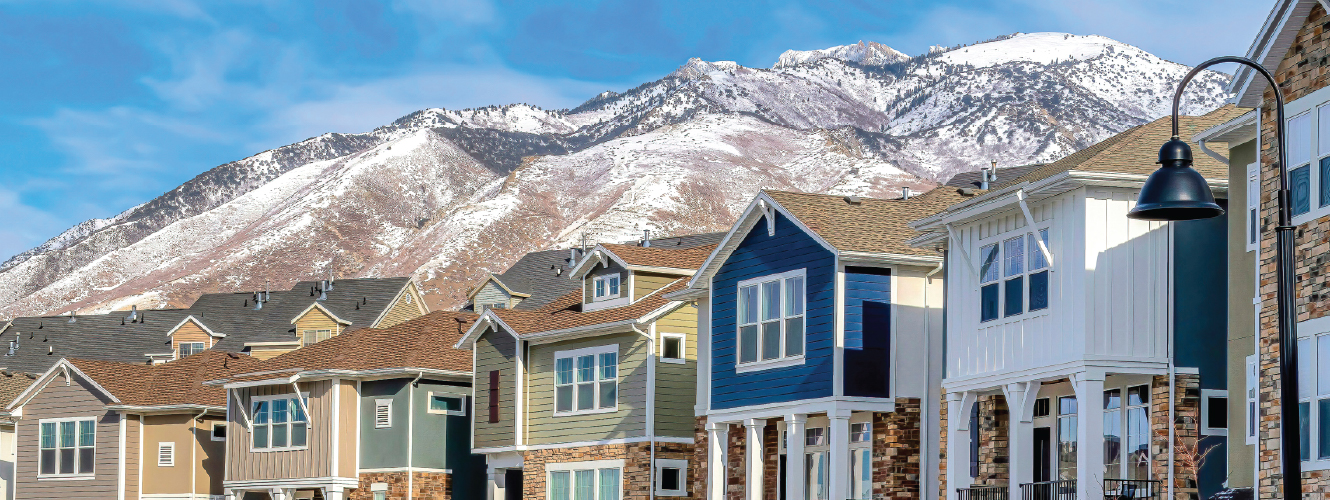 Utah houses with snow 