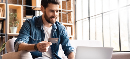 Man using Debit Card